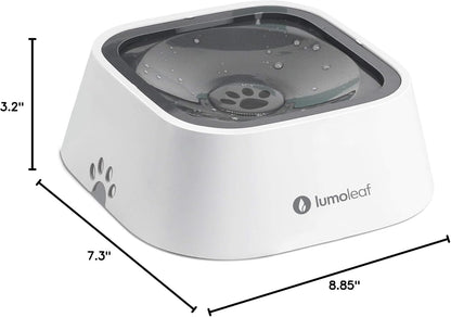 LumoLeaf No Spill Water Bowl for Dogs, Slow Feeder for Messy Drinkers, Drip-Free, Splash-Proof Design (Grey, 35oz)