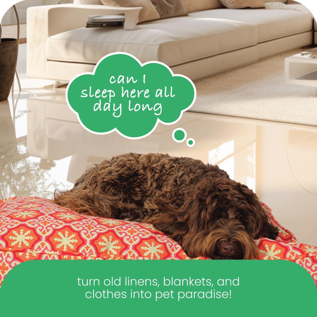 Molly Mutt Medium to Large Dog Bed Cover- Forever Young Print - Measures 27”X36”X5’’ - 100% Cotton - Durable - Breathable - Sustainable - Machine Washable Dog Bed Cover (Dd82b)