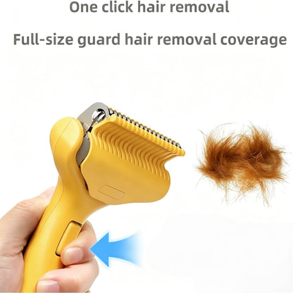 Undercoat Rake for Dogs & Cats, Dematting Deshedding Brush with Release Button, Professional Grooming Comb for Long-Haired Pets, Shedding Tool Removes Matted Fur & Loose Hair