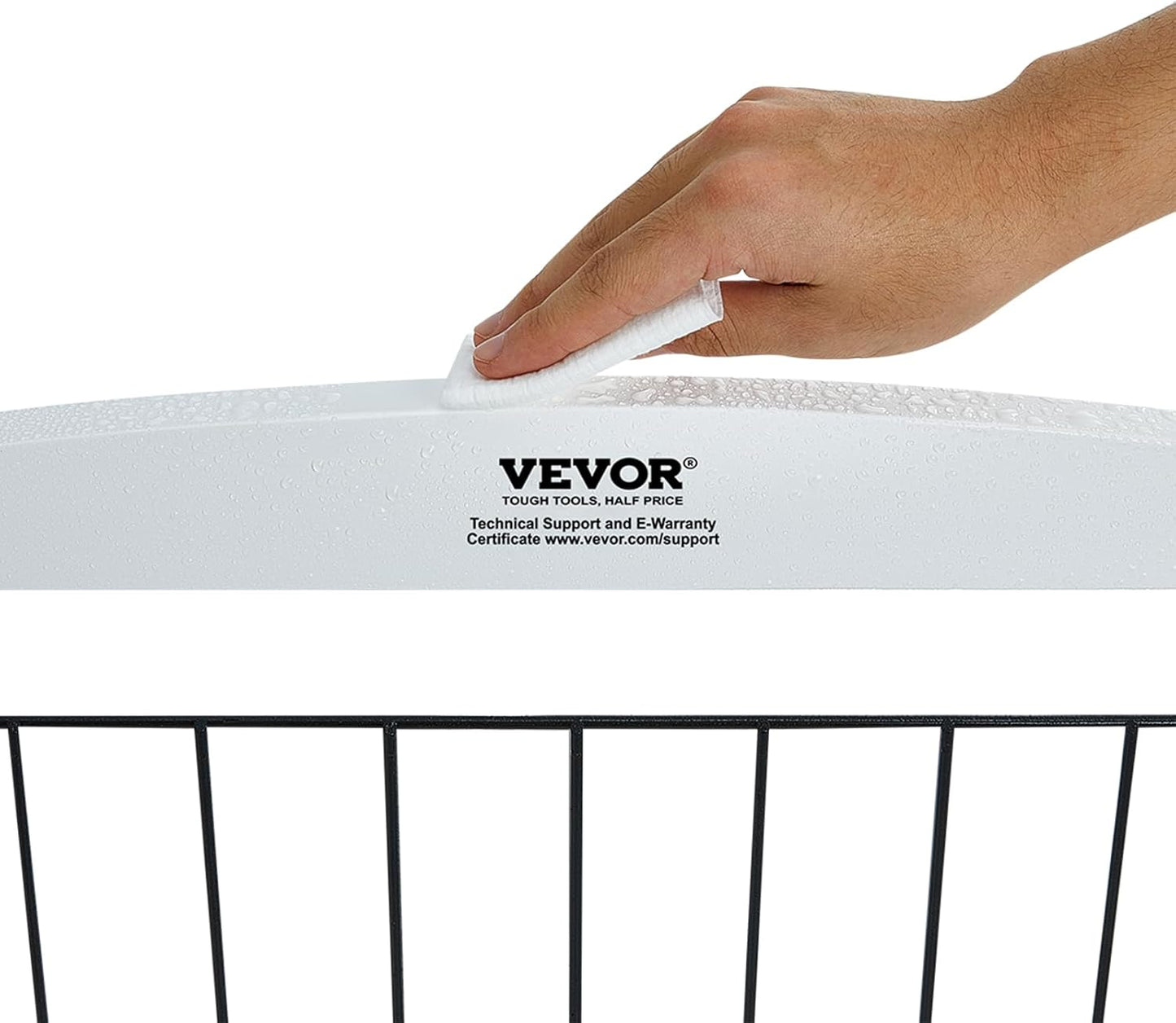 VEVOR Freestanding Pet Gate, Wooden 24" H x 80" W, 4-Panel Foldable Gate for Wide & Narrow Passageways, Expandable Dog Barrier with Silent Foot Support, White