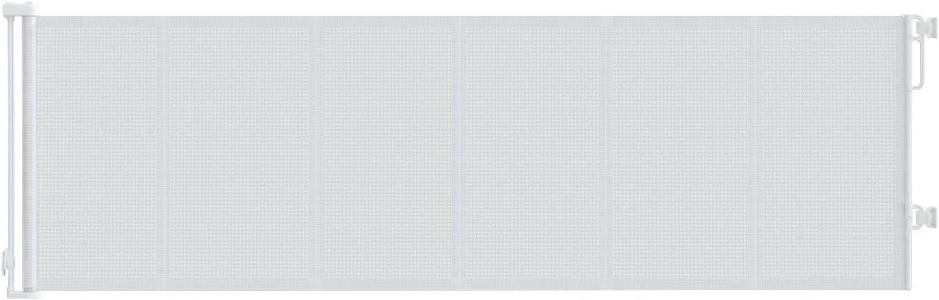 Reinforced 120" Extra Wide Retractable Baby Gates for Stairs, Mesh Saftey Gate for Pets, 10 Foot Retractable Dog Gate, No Drilling, One-Hand Operation, Retractable Gate for Indoor & Outdoor Use