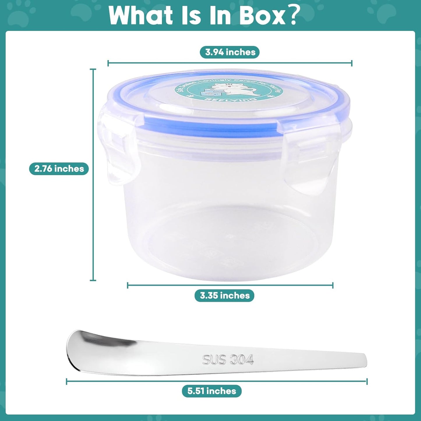 Canned Cat Food Storage Lids,Reusable Airtight Can Cover Pet Food Sealer - Keeps Dog Food Storage Container Food Fresh, Cat Food Container Eliminates Odor, Easy To Use With SUS 304 Spoon,Can Opener