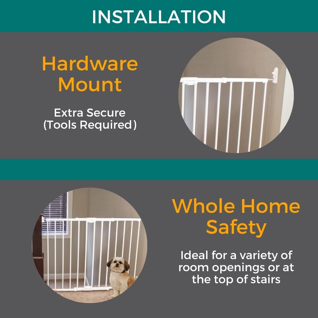 MyPet Windsor Walk Thru Pet Gate: 28.68" - 47.85" Wide Dog Gate. Hardware Mount, Dog Gates for The House, Cat Gate for Doorway. 31" Tall, Matte Bronze
