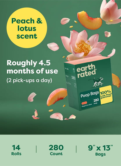 Earth Rated Dog Poop Bags Value Pack, Leak-Proof and Extra-Thick Pet Waste Bag for Big and Small Dogs, Refill Rolls, Unscented, 600 Count