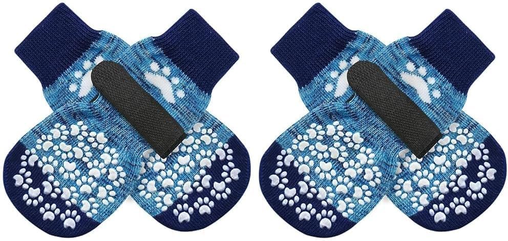 EXPAWLORER Anti Slip Dog Socks to Prevent Licking Paws, Dog Shoes for Hot Pavement, Dog Booties for Small Medium Large Senior Dogs, Traction Control Boots & Paw Protectors for Hardwood Floors