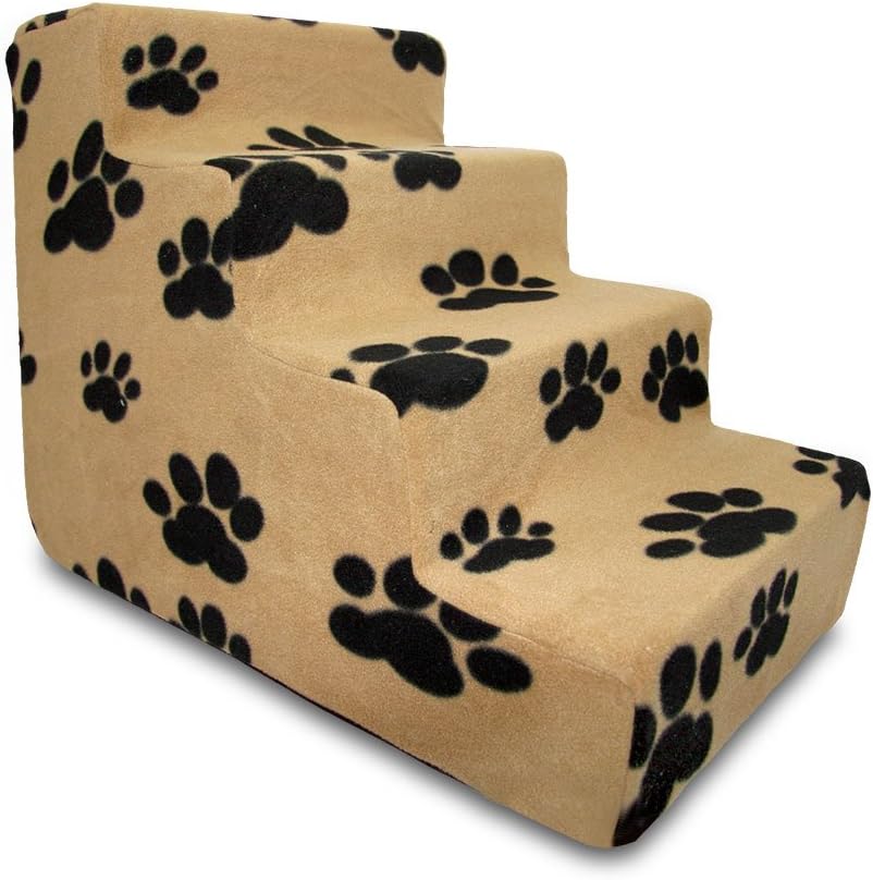 Best Pet Supplies Dog Stairs & Steps - Foam Steps for Small Dogs & Cats, Non-Slip Indoor Balanced Pet Step Support, Dog Ramp, No Assembly, Ash Gray Linen, 2-Step (12-inch Height)