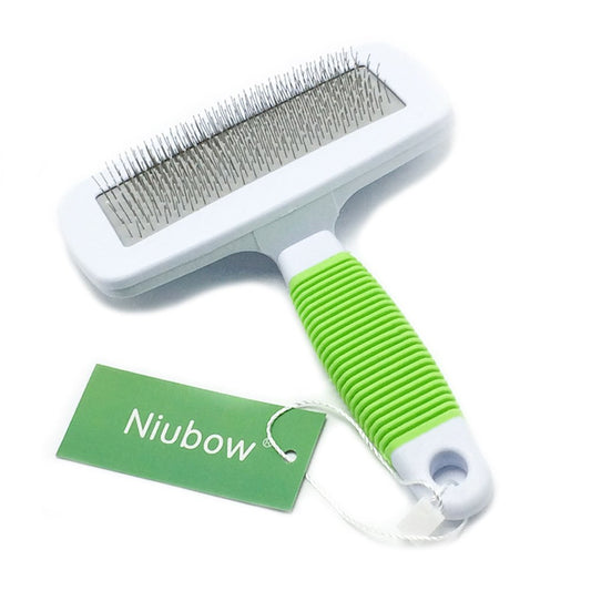 Professional Quality Pet Slicker Brush with Coated Pin Tips for Dogs & Cats - Gently Removes Mats & Loose Dead Hair Easily (Small, Green)