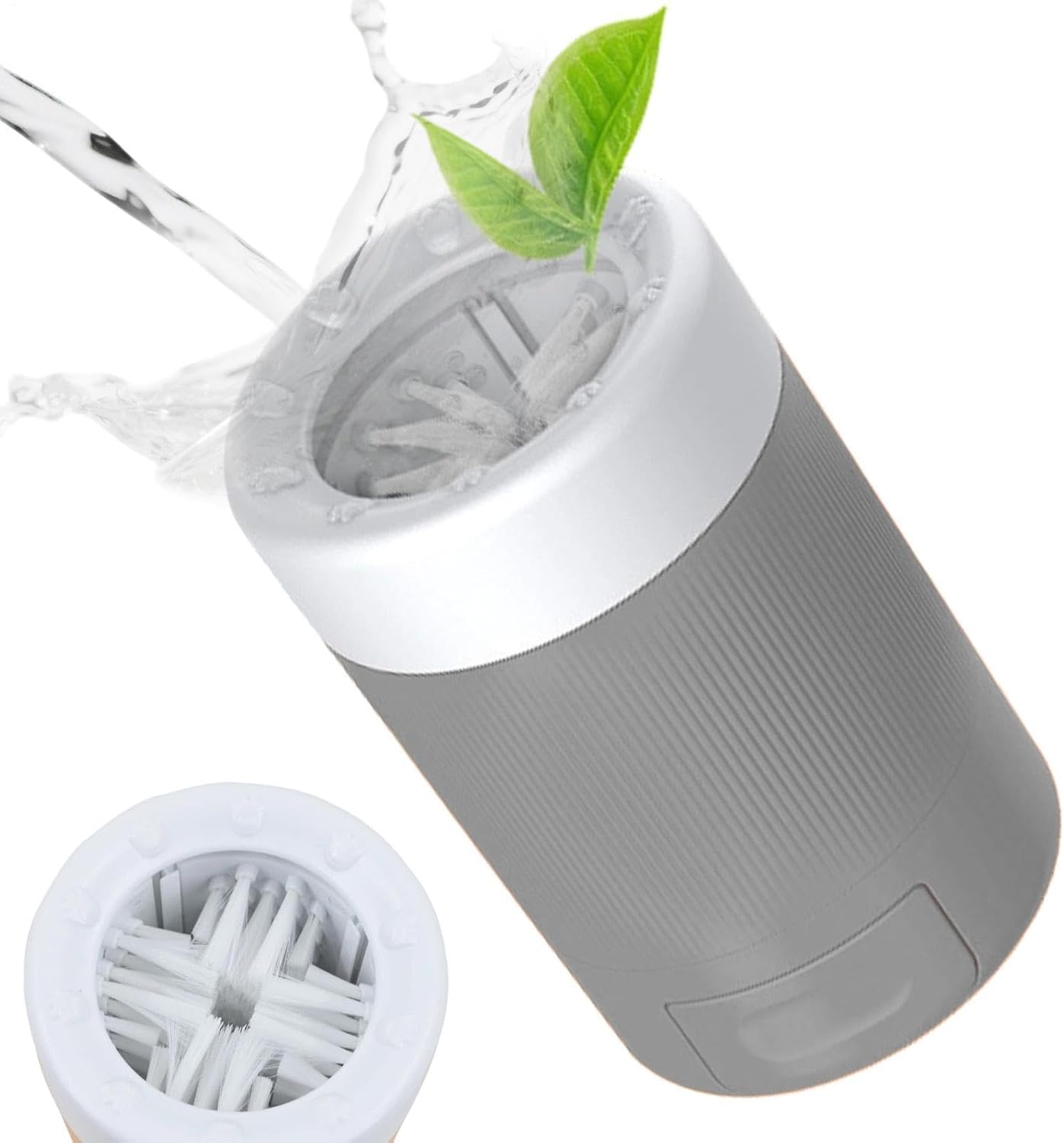 Dog Paw Cleaner Cup, Portable Muddy Paw Washer, Semi-Automatic 360° Rotating Pet Foot Cleaner with Soft Bristles for Small Medium Dogs