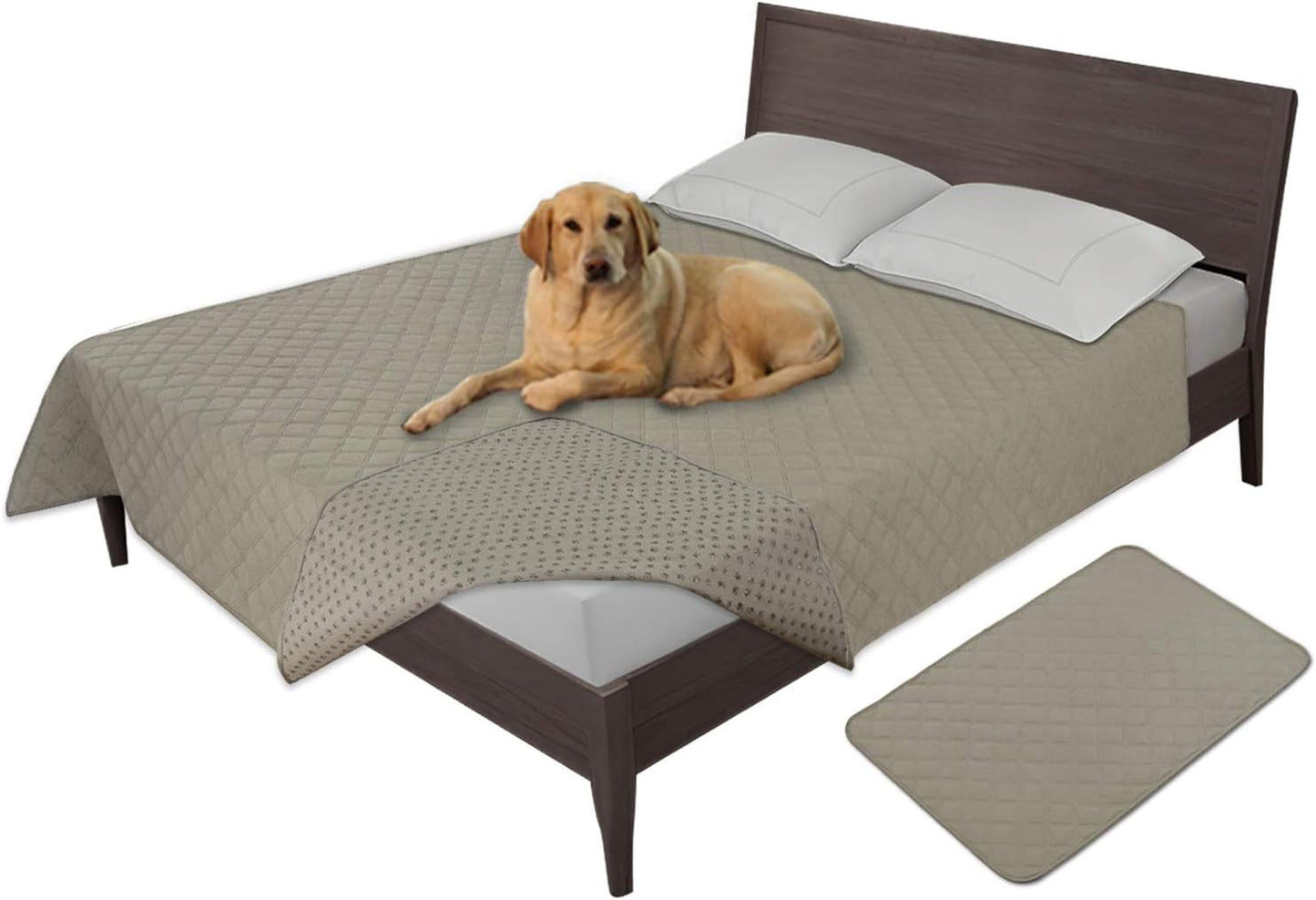 Easy-Going 100% Waterproof Dog Bed Cover, Non-Slip Pet Blanket for Furniture, Washable Couch Cover, Repleasement Sofa Cover (68x82 in,Gray)