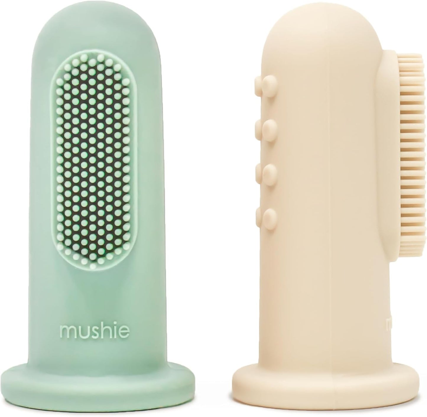 mushie Baby Finger Toothbrush (Tradewinds/Stone) 2-Pack