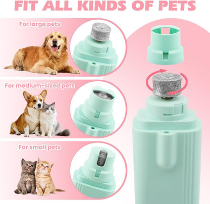 2-in-1 Dog Nail Grinder & Dog Nail Clippers Trimmers, Dogs Trimmer with LED Light + Splash Guard + Storage Case, Pet Claw Clippers for Dogs Cats, USB Rechargeable (White)
