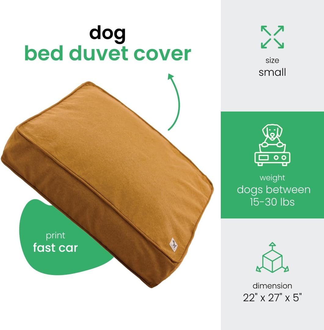 Molly Mutt Medium to Large Dog Bed Cover- Forever Young Print - Measures 27”X36”X5’’ - 100% Cotton - Durable - Breathable - Sustainable - Machine Washable Dog Bed Cover (Dd82b)