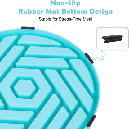 TOBYTO Slow Feeder Dog Bowls Large Medium Breed,Anti-Choking Slow Eating Dog Food Bowl,Non Slip Pet Slower Food Feeding Bowls Large Puzzle Slow Feeder Bloat Stop Maze Dog Dishes,Black