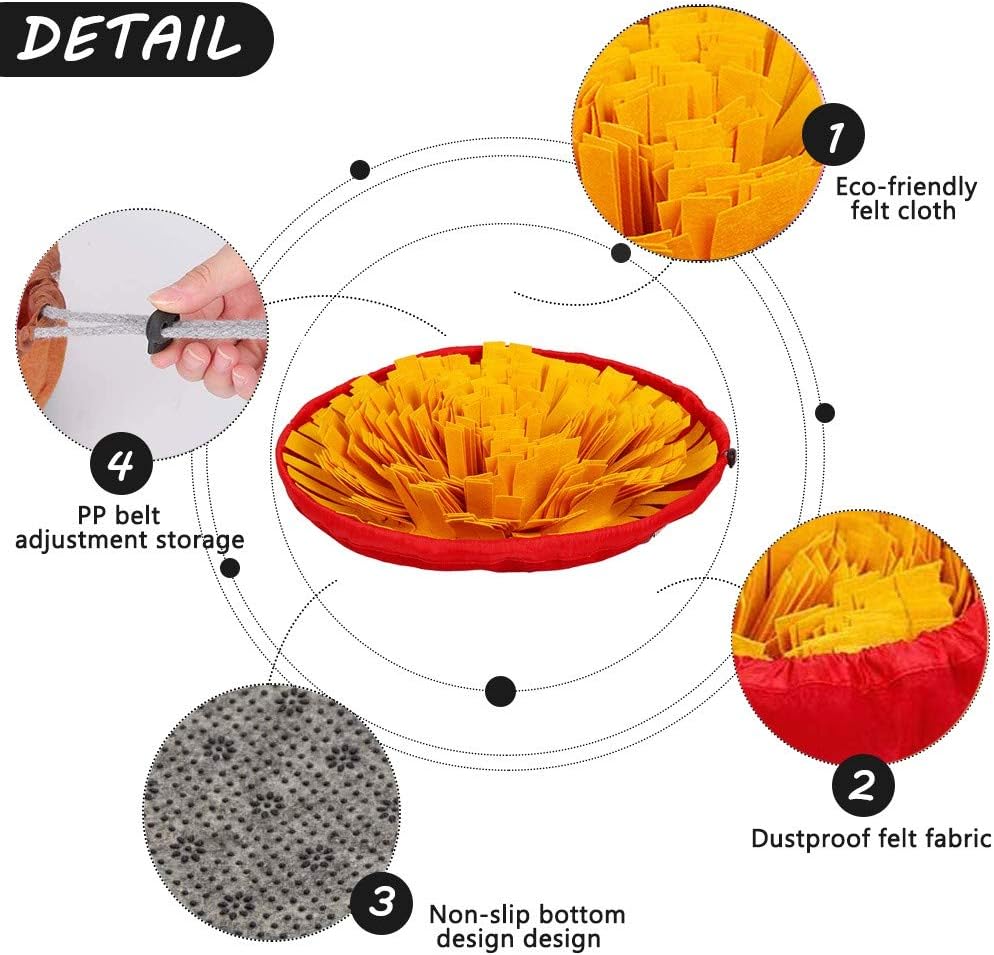 AWOOF Pet Snuffle Mat for Dogs, Interactive Feed Game for Boredom, Encourages Natural Foraging Skills for Cats Dogs Bowl Travel Use, Dog Treat Dispenser Indoor Outdoor Stress Relief