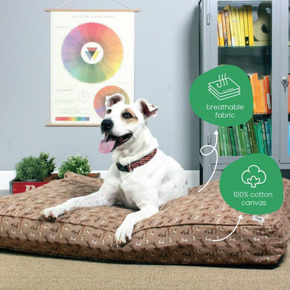 Molly Mutt Medium to Large Dog Bed Cover- Forever Young Print - Measures 27”X36”X5’’ - 100% Cotton - Durable - Breathable - Sustainable - Machine Washable Dog Bed Cover (Dd82b)