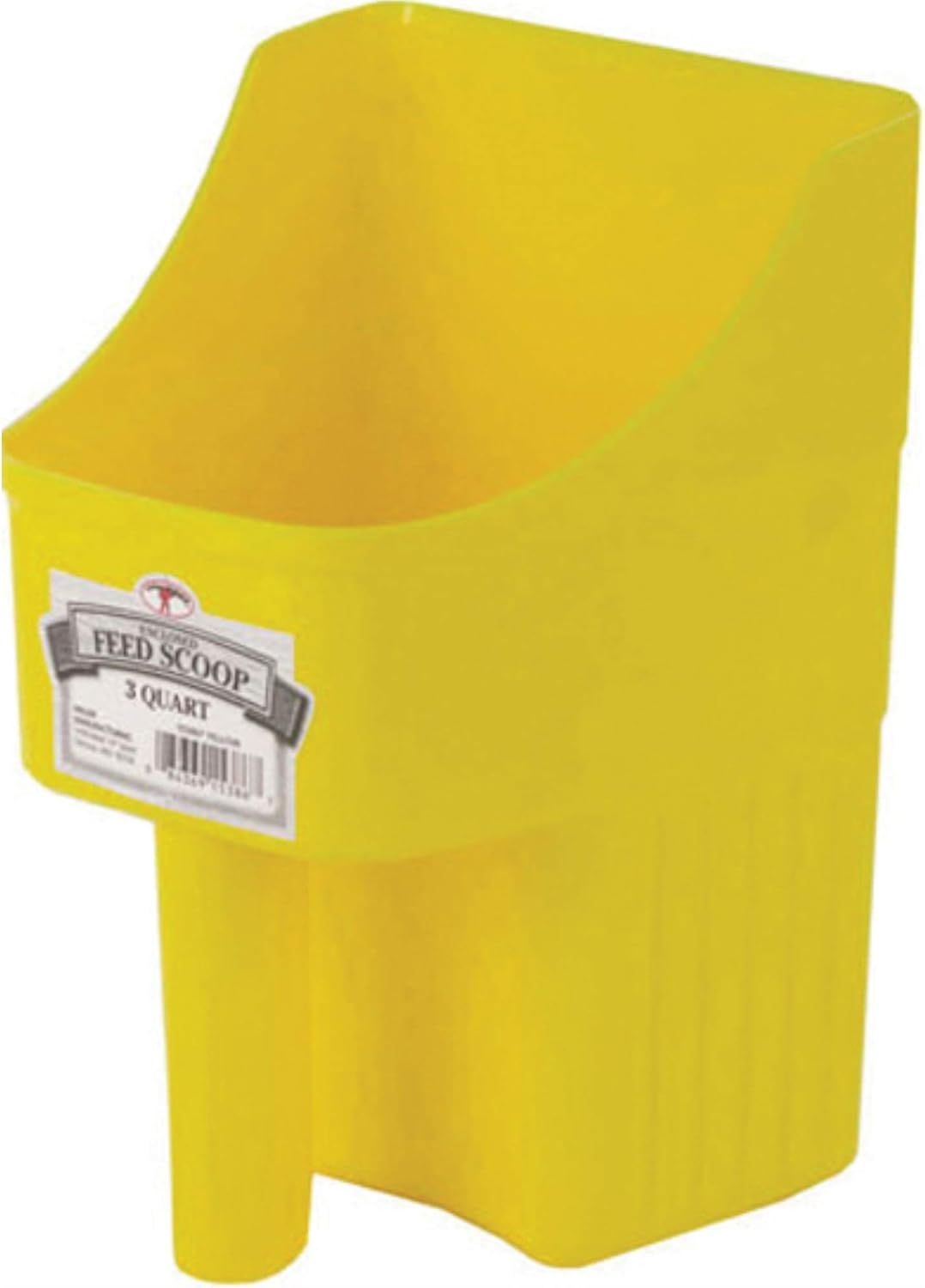 Little Giant® Plastic Enclosed Feed Scoop | Heavy Duty Durable Stackable Horse Feed Scoop with Measure Marks | Livestock Hand Scooper | 3 Quart