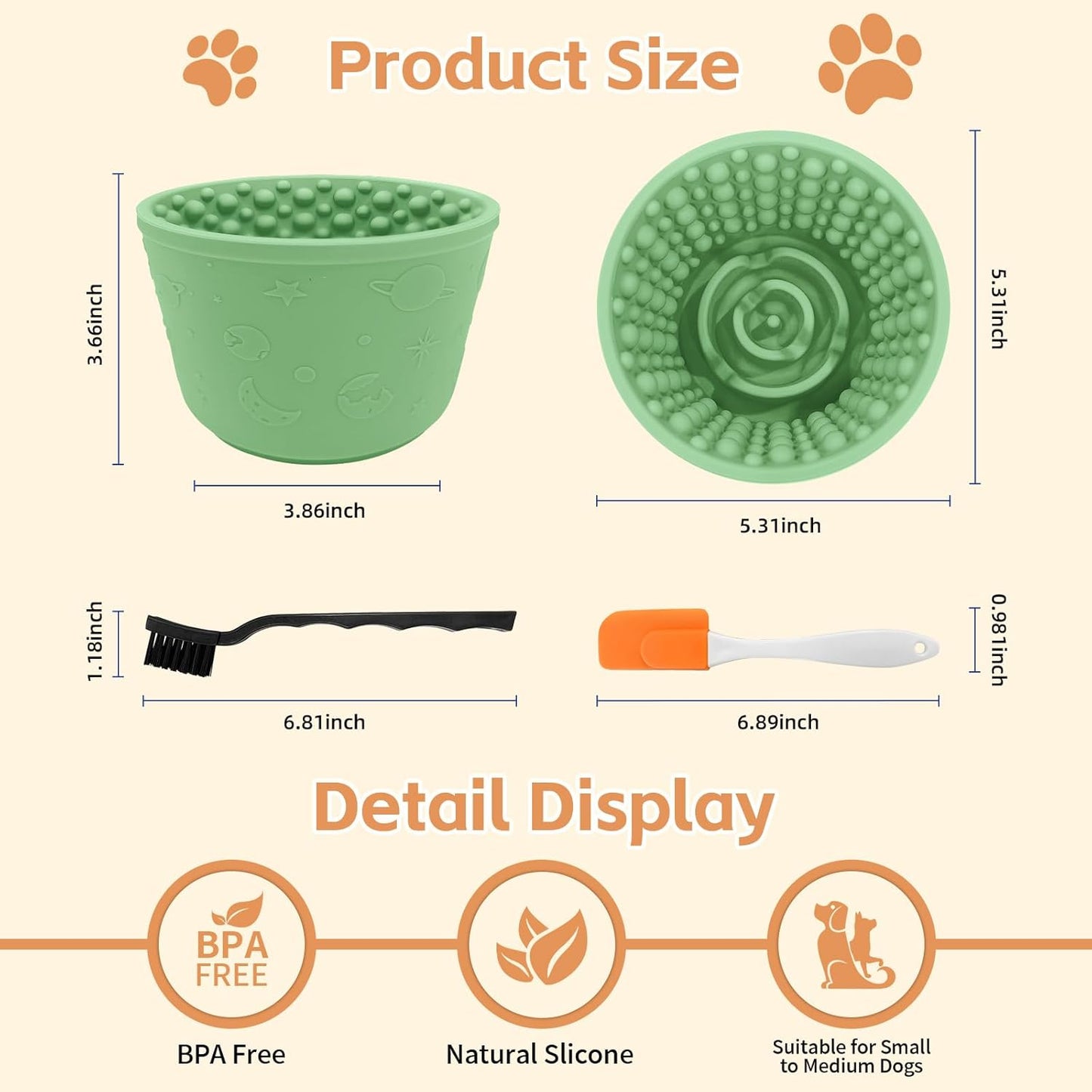 Dog Lick Bowl,Anxiety Relief Non-Slip Silicone Treat Bowl,Durable Anti-Choking Long-Lasting Enrichment Slow Feeder Licking Mat for Small Medium Large Breed,Freezable BPA Free Silicone Dishwasher Safe