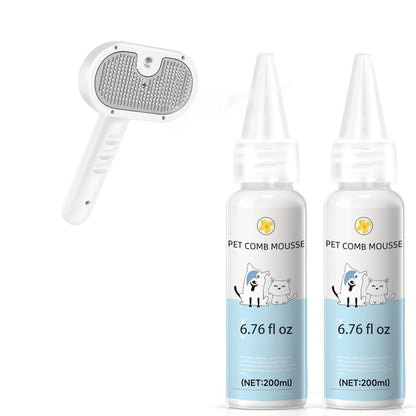 Pet Steam Brush Dog Cat 2026 New Grooming Comb for Shedding, Floating Hair, Smooth & Detangling, Gentle Cool Mist Softens Hair Reduces Static Helps Pets Who Dislike Bathing,Includes Waterless Shampoo