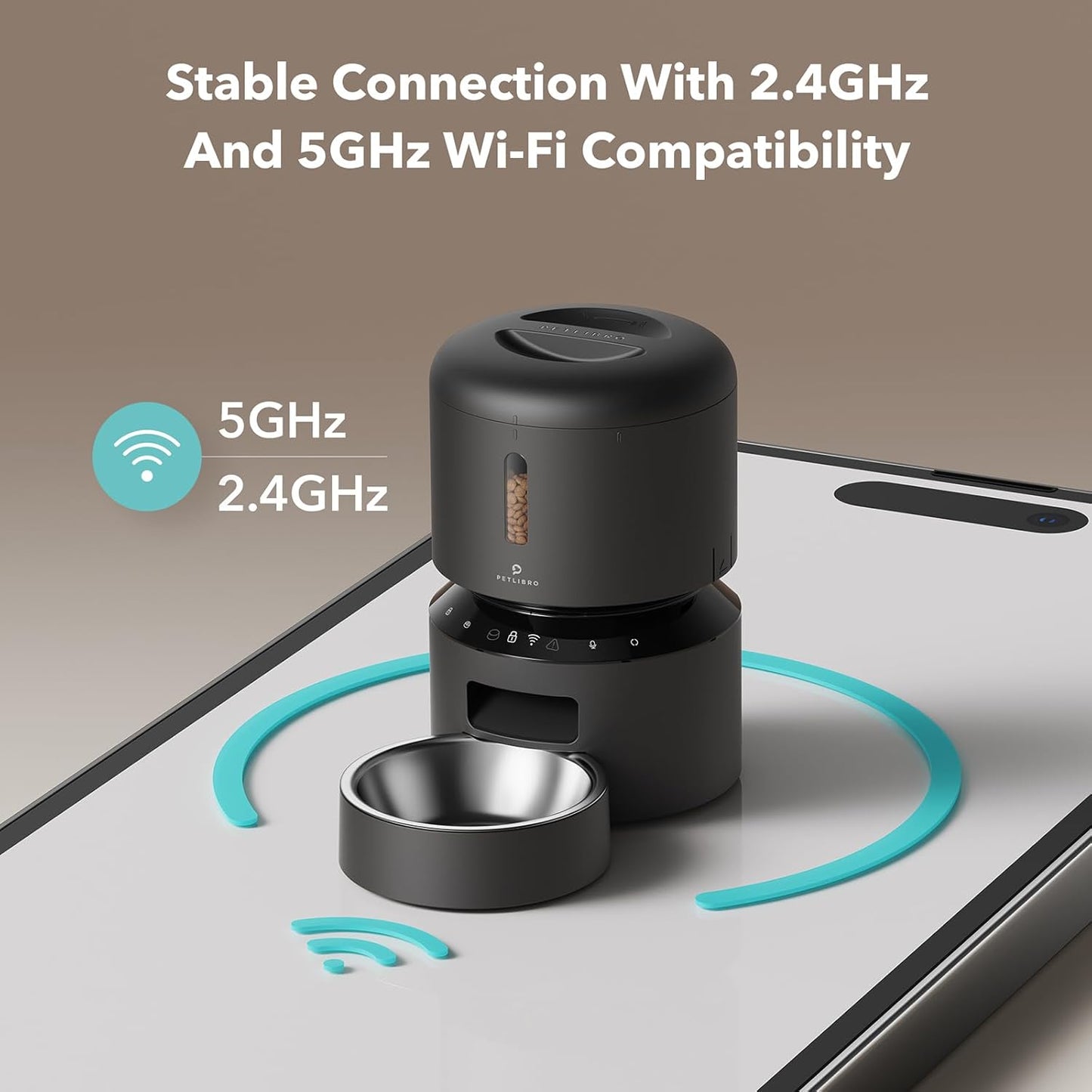PETLIBRO Automatic Dog Feeder with Camera, Auto Cat Food Dispenser Slow Feeders Dogs Bowl, 1080P HD Video with Night Vision, 5G WiFi with 2-Way Audio, Stainless Steel Slow Food Tray for Small Dogs