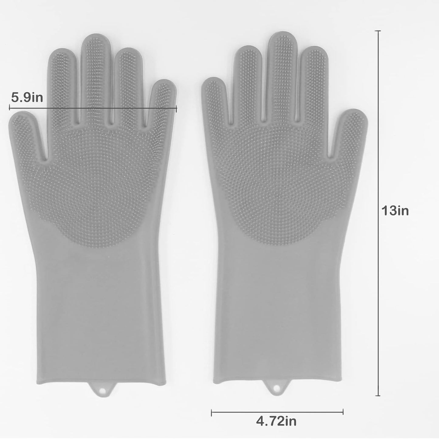 Pet Grooming Gloves, Dog Washing Gloves with High-Density Teeth, Heat Resistant Silicone Dog Bath Scrubber with Enhanced Five Finger Design, Bathing and Massaging for Dogs and Cats