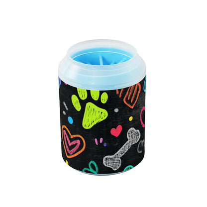 Dog Paw Cleaner Cups for Dogs Pet Foot Washer Paw Scrubber for Medium Small Dogs Cats Cleaning Cup Cute Yellow Fiesta Guitars Cacti and Ethnic Birds