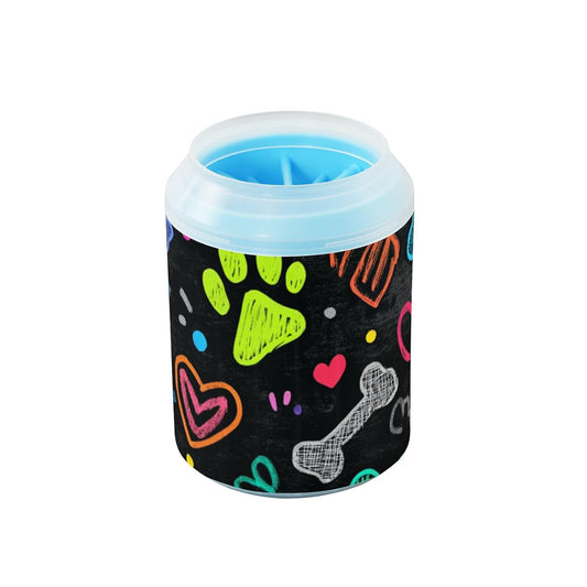 Dog Paw Cleaner Cups for Dogs Pet Foot Washer Paw Scrubber for Medium Small Dogs Cats Cleaning Cup Cute Yellow Fiesta Guitars Cacti and Ethnic Birds