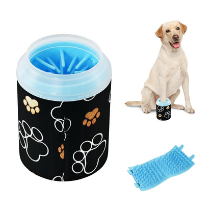 Dog Paw Cleaner Cups for Dogs Pet Foot Washer Paw Scrubber for Medium Small Dogs Cats Cleaning Cup Cute Yellow Fiesta Guitars Cacti and Ethnic Birds