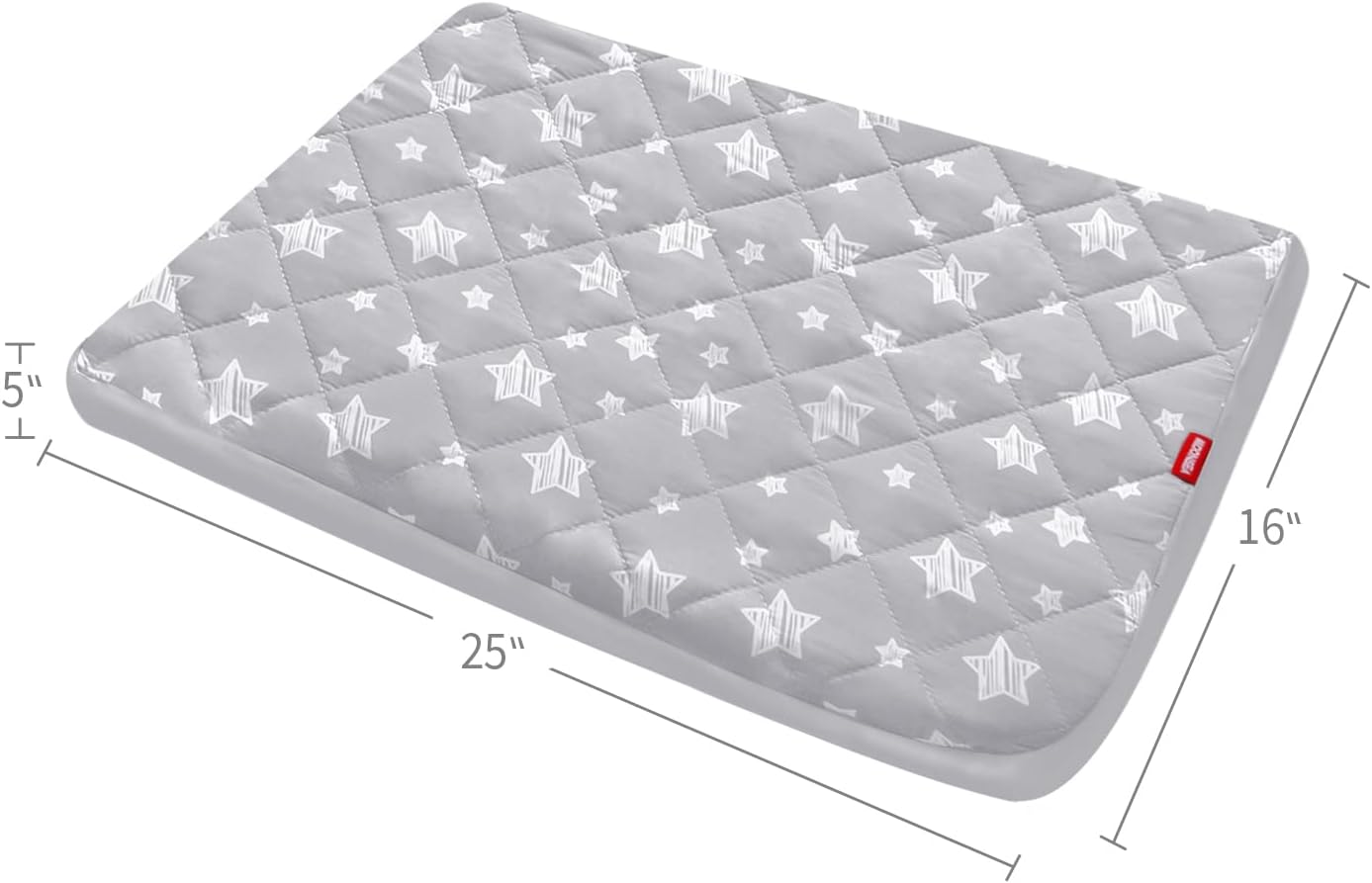 Waterproof Dog Bed Covers Replacement Washable Pet Hair Easy to Remove, Noiseless Quilted Puppy Pet Bed Cover Lovely Grey Star Print 29x41 Inches, for Dog/Cat, Cover Only