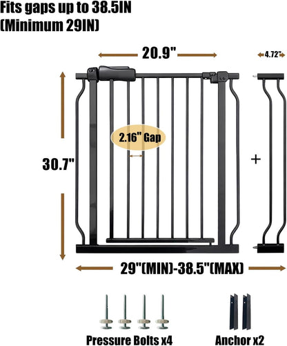 Extra Wide 76.4-81 Inch Large Baby Gates for Stairs, Doorways - No Drilling, Pressure Mounted Pet Gates for Kids & Dogs