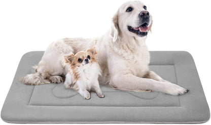 Large Dog Bed Soft Dog Crate Pad Mat 42 in Non-Slip Bottom Washable Dog Sleeping Mattress Pet Beds Cat Bed Kennel Pad, Dark Gray