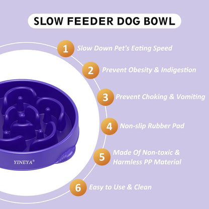 YINEYA Slow Feeder Dog Bowls, Pet Supplies that Slow Down Eating, Pet Food Bowls, Maze Dog Puzzle Feeder for Medium Breed
