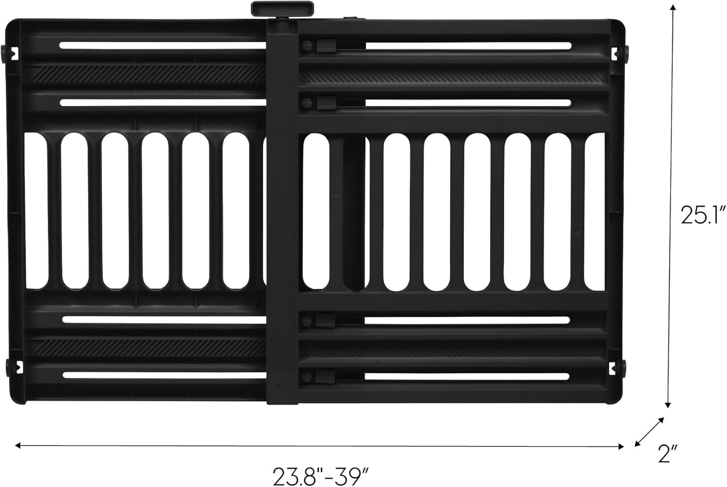 IRIS USA 24"-39" Dog Gate, Adjustable Indoor Pet Barrier, Pet Gate for Puppy, Small Dog, Cat, Easy Twist-to-Lock for Doorways & Stairs, Portable, Expandable, 25" Tall, White