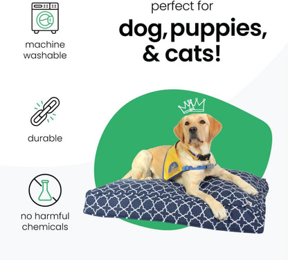 Molly Mutt Medium to Large Dog Bed Cover- Forever Young Print - Measures 27”X36”X5’’ - 100% Cotton - Durable - Breathable - Sustainable - Machine Washable Dog Bed Cover (Dd82b)