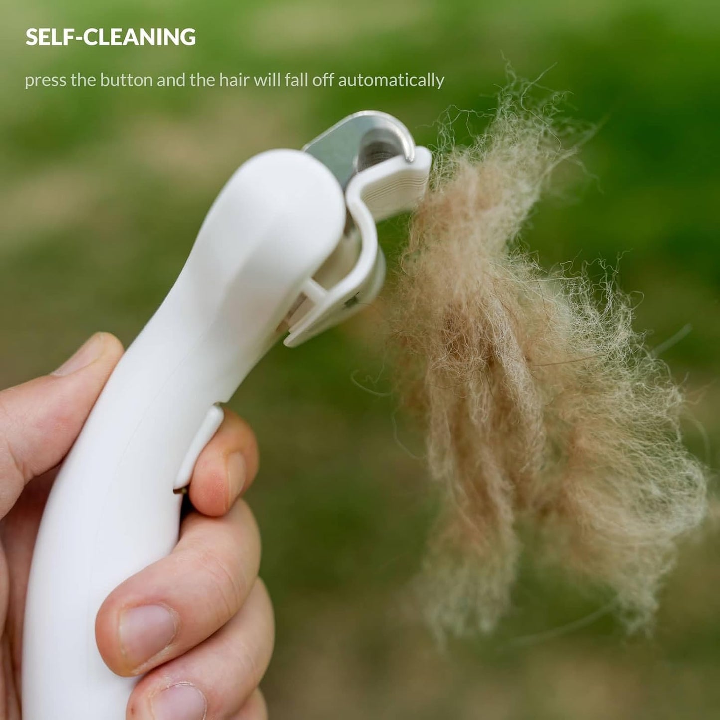 Self Cleaning Grooming Rake Brush for Shedding Gently Removes Loose Undercoat Mats Tangled Deshedding Grooming Tool for Dogs Cats Extra Wide (White)