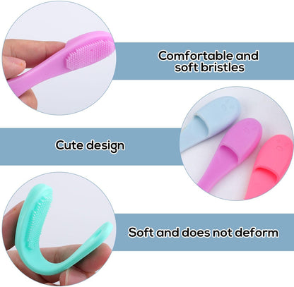 4 Pcs Cat Chin Brushes, Soft Silicone Manual Facial Cleansing Scrubber Cats Chin Cleaner Dog Finger Toothbrush Pet Tooth Brush with Improved Design for Dogs Cats Puppies Chin Cleaning Dental Care