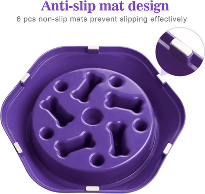 UPSKY Slow Feeder Dog Bowl Anti-Chocking Slower Feeding Pet Puzzle Bowls, Interactive Bloat Stop Dog Food Dishes Non-Slide Dogs Lick Treat for Small Medium