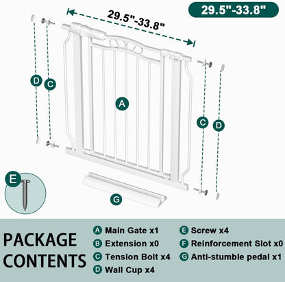 Fairy Baby 62.5"-71.6" Extra Wide Baby Gate Pressure Mount, Long Large Dog Gate Indoor Doorways Stairs, No Drill Safety Child Gate for Kids with Double Lock, Walk Thru Pet Gate for Puppy Doggy, Black