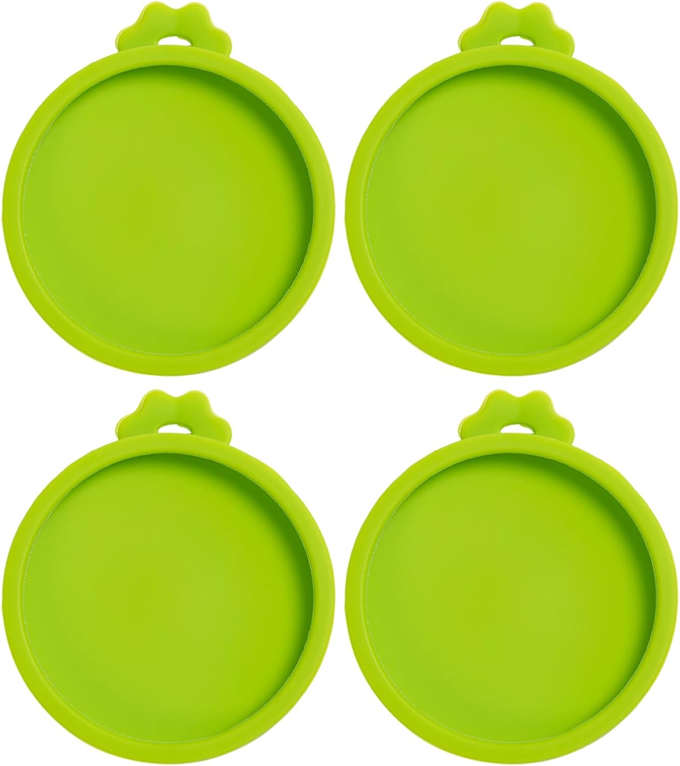 PINE & LINEN 4 Pcs 2.5inch Durable Pet Can Lids, Silicone Small Pet Can Covers Waterproof Cat Food Cans Lids for 3 oz Cat Food Cans（Yellow+Red+Pink+Blue）