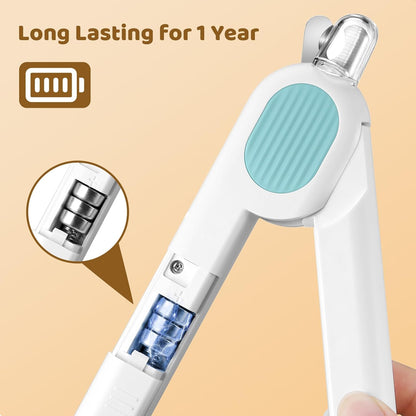 Odoland Cat Nail Clipper with LED Light and Nail File, Dog Claw Trimmer with Bright Light to Avoid Excessive Cutting - Pet Grooming Tool for Tiny Dog Cat Kitten Bunny Rabbit Pink