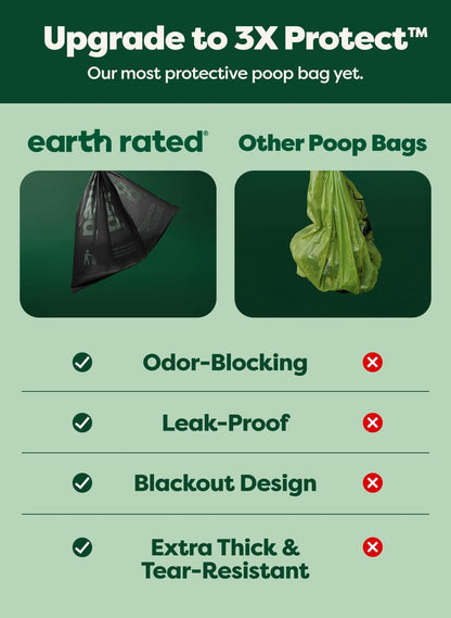 Earth Rated Dog Poop Bags Value Pack, Leak-Proof and Extra-Thick Pet Waste Bag for Big and Small Dogs, Refill Rolls, Unscented, 600 Count