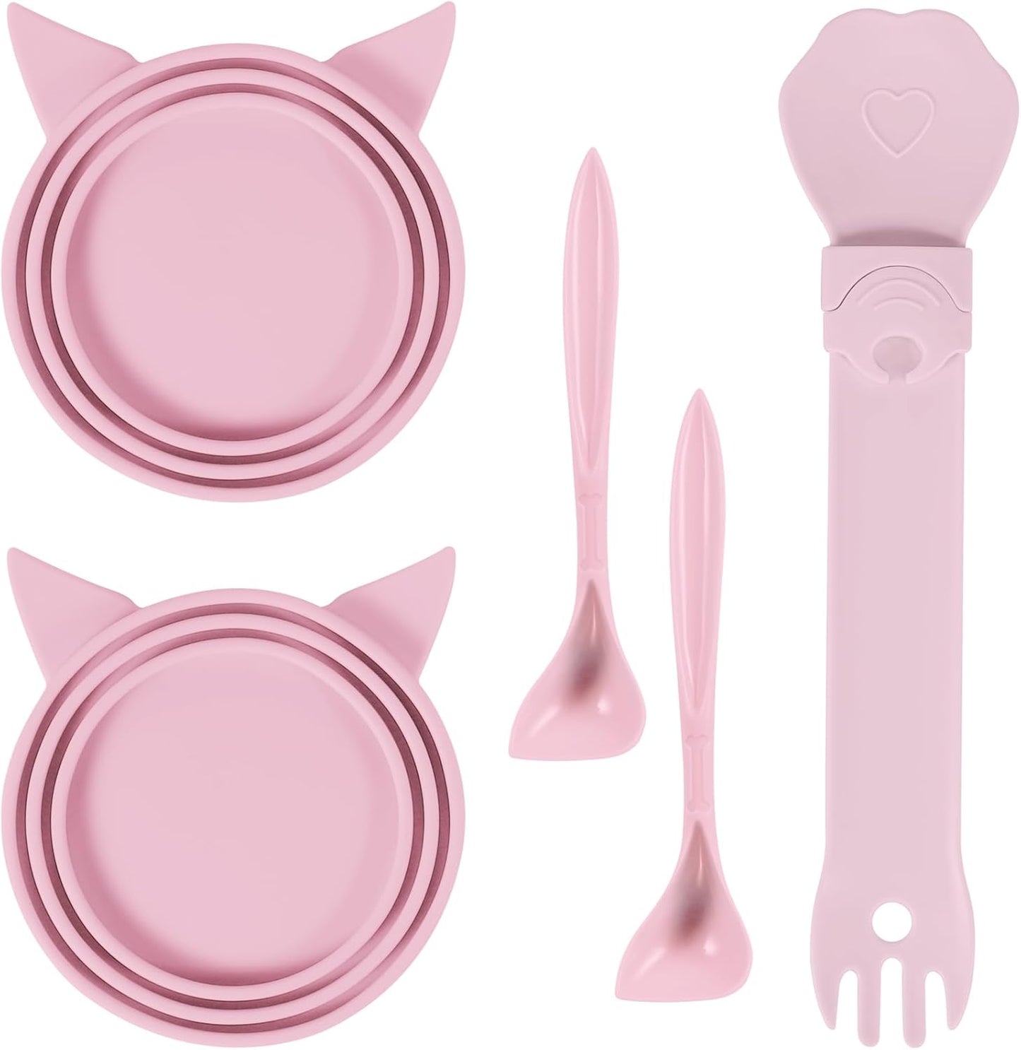 5-Piece Set Reusable Cat Food Can Lids, BPA-Free, Odor-Proof, Fits 2.4/2.8/3.2 Inch Cans (2.8oz/3oz/5.5oz), Fridge Safe (gray)