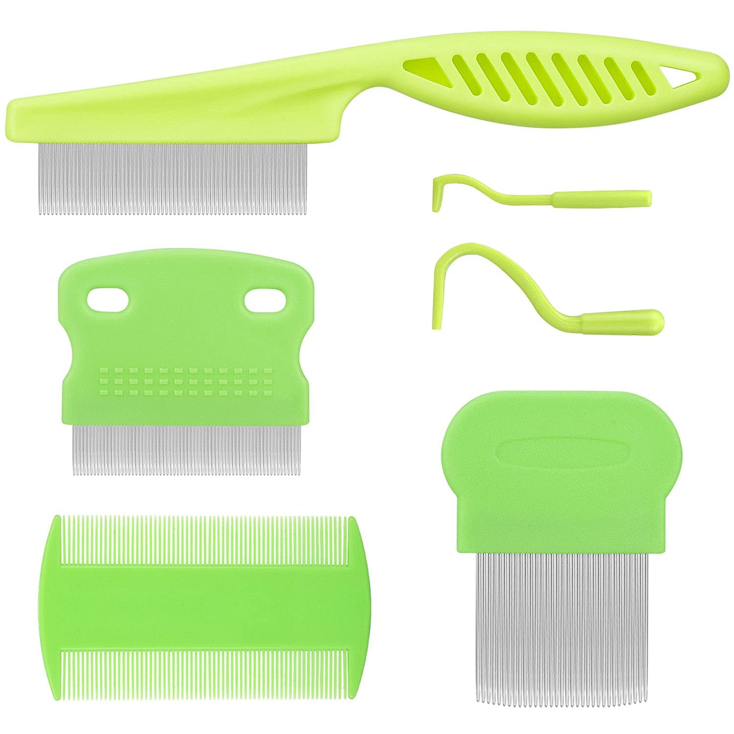 Cat & Dog Grooming Set - Fine Tooth Comb for Removing Dandruff Flakes & Hair (Blue)