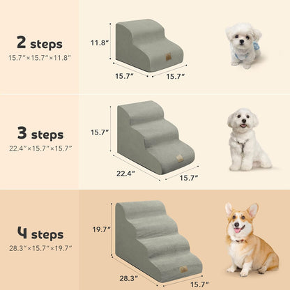 Mestuel 2-Tiers Extended Dog Stairs Steps for Couch Sofa, Dog Stairs for Small Dogs, Pet Stairs Ramp Ladder Friendly to Small Old Joint Injury Dogs Cats,Non-Slip & Washable,Blue
