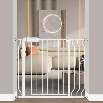 Fairy Baby Extra Wide Baby Gate for Dogs Pressure Monuted Safety Gate for Living Room, Fits 62 Inch to 67 Inch with No Drill Auto Close Dog Gate for Doorways, White