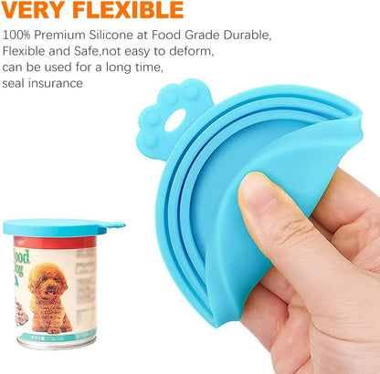 ZukoCert 2-Pack Cat Dog Food Can Lids, Pet Food Can Lids Fit Three Different Size Standards, With Two Spoons, Fits Most Cat And Dog Cans