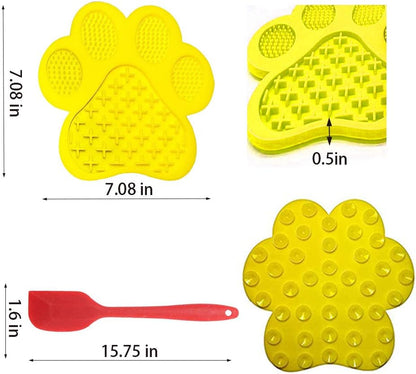 Dog Licking Mat for Anxiety Peanut Butter Slow Feeder Bowls Licking Pad with Strong Suction to Wall for Pet Bathing,Grooming,and Dog Training (Red)