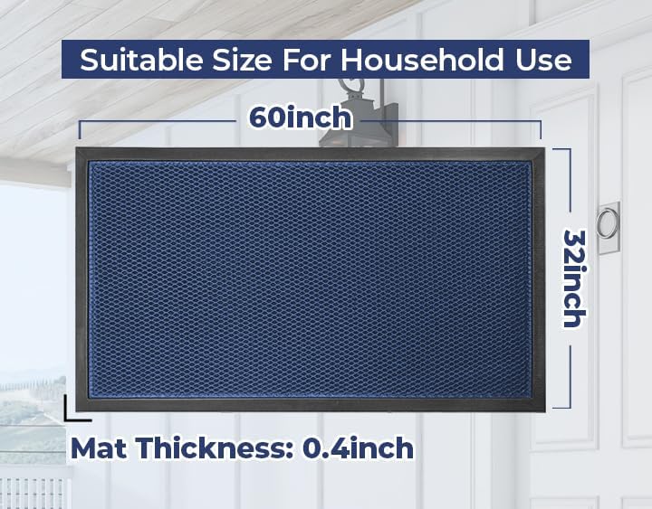 Muddy Mat® Meshy Mat™ Door Mat Heavy-Duty Quick-Dry Floor Mat, Sand & Dirt Trapper for Indoor & Outdoor, Ideal for Entrance, Mudrooms,Patios & Garages,Low-Profile,Non-Slip,Washable– Black 17"x30"x0.4"