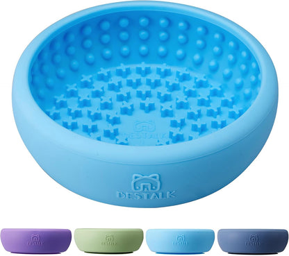 Dog Lick Bowl, Bestalk Anxiety Relief Lick Mat for Dogs, Non-Slip Freeze Licking Bowl Enrichment Puzzle Feeder for Distraction, BPA Free Silicone, Dishwasher Safe(Purple,L)