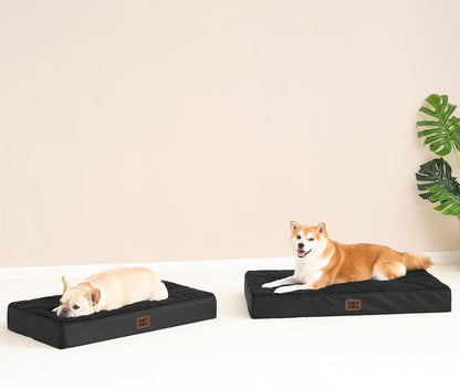 EHEYCIGA Orthopedic XL Dog Beds for Extra Large Dogs with Removable Washable Cover for Crate, Grey, 41x27