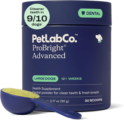 PetLab Co. ProBright Advanced Dental Powder - Dog Breath Freshener - Teeth Cleaning Made Easy – Targets Tartar & Bad Breath - Packaging May Vary - Formulated for Small Dogs